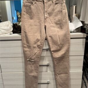 Mother Jeans size 29 Stunner Step Ankle Fray Khaki